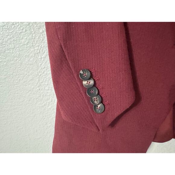 Helmut Lang for Intermix Burgundy One Button‎ Wool Blazer Size 0 - Picture 4 of 6